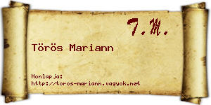 Törös Mariann névjegykártya